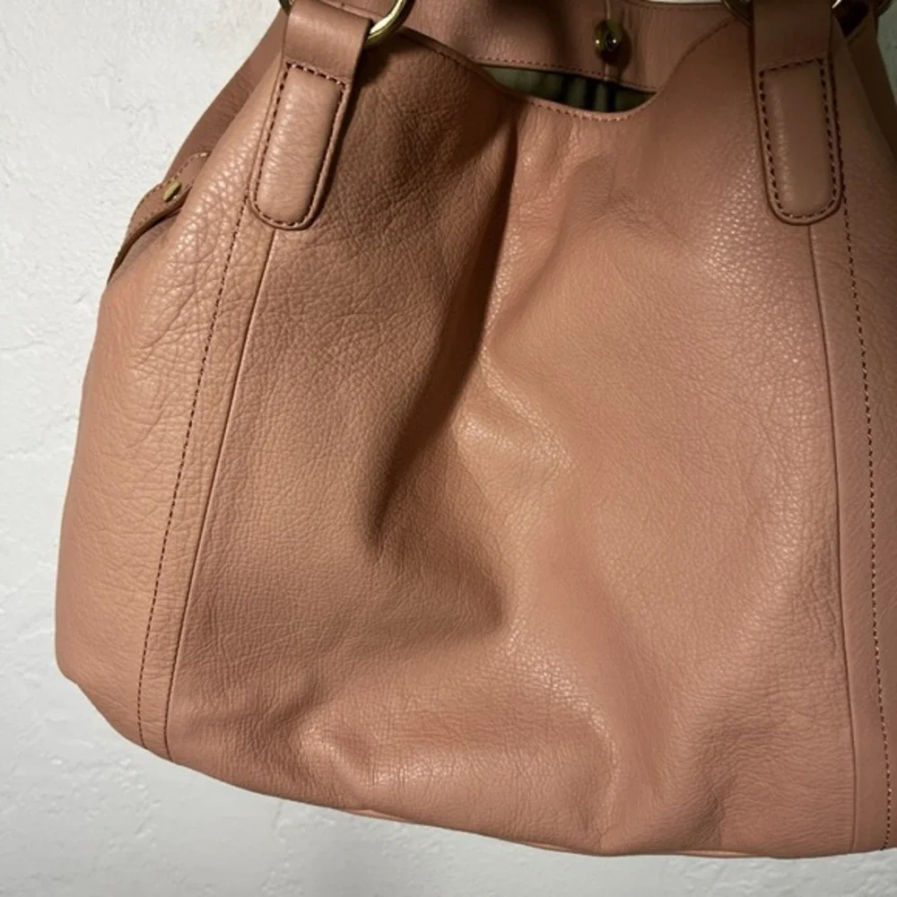 GILI Got It Love It Large LEATHER Soft Pink Satchel Crossbody Hobo‎ Bag PURSE